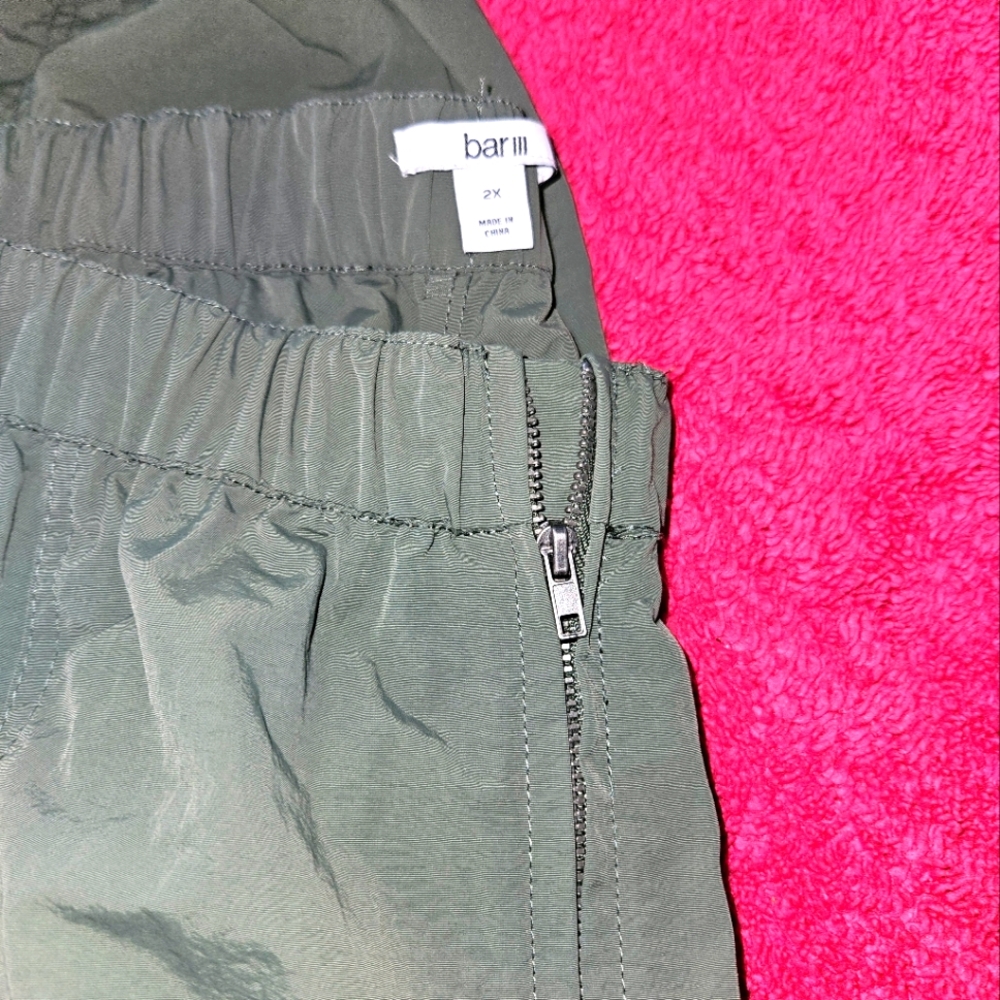 Bar III Khaki Cargo parachute pants